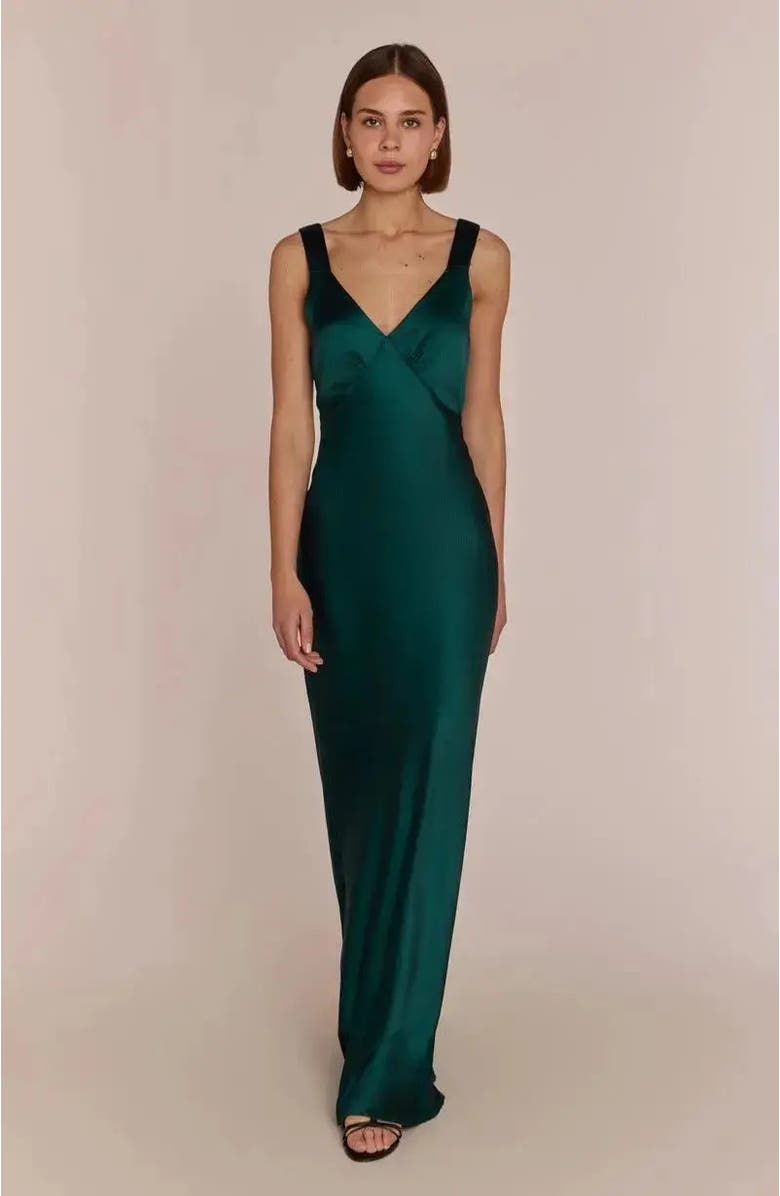 Rewritten Amelia V-Neck Dress, Main, color, Forest Green