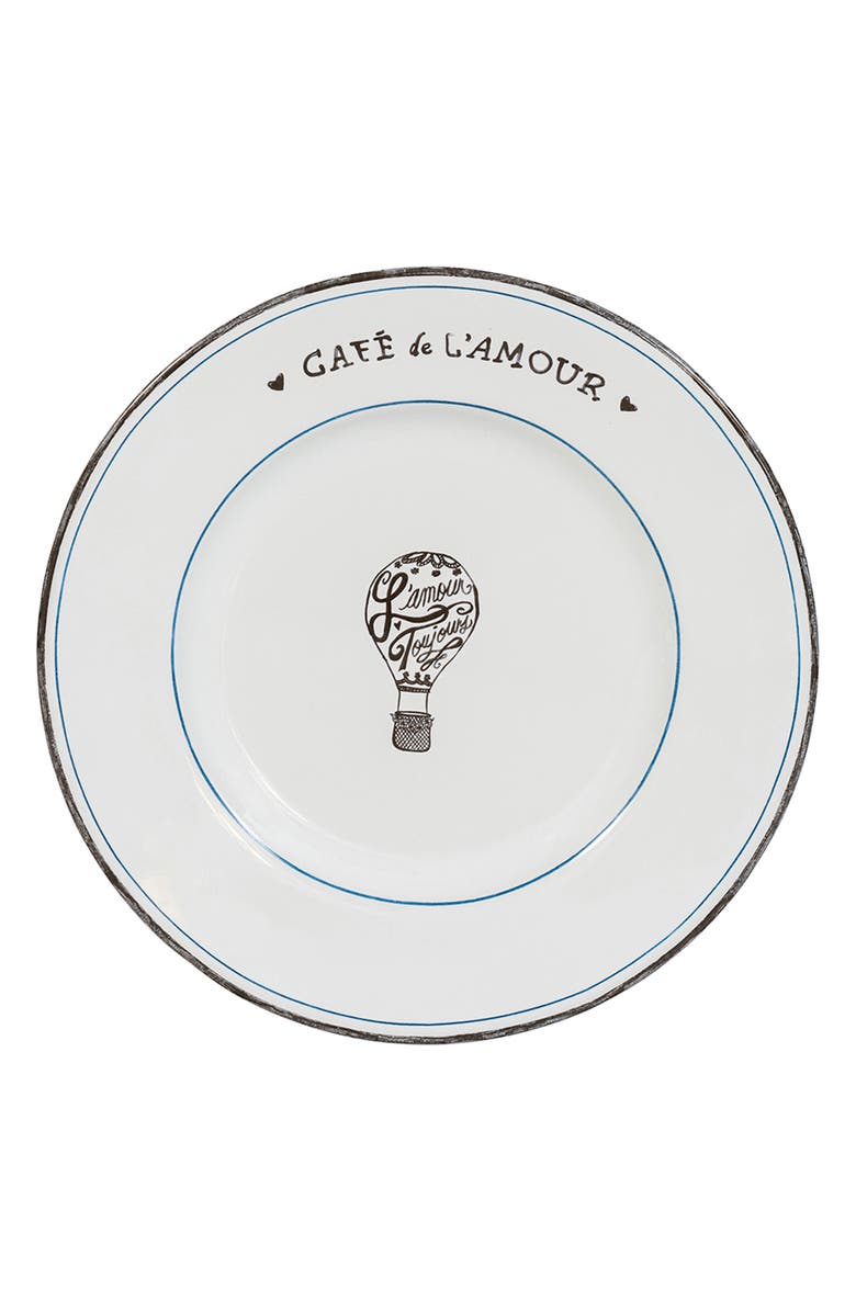 Juliska L'Amour Toujours 16-Piece Dinnerware Set, Alternate, color, Whitewash Black