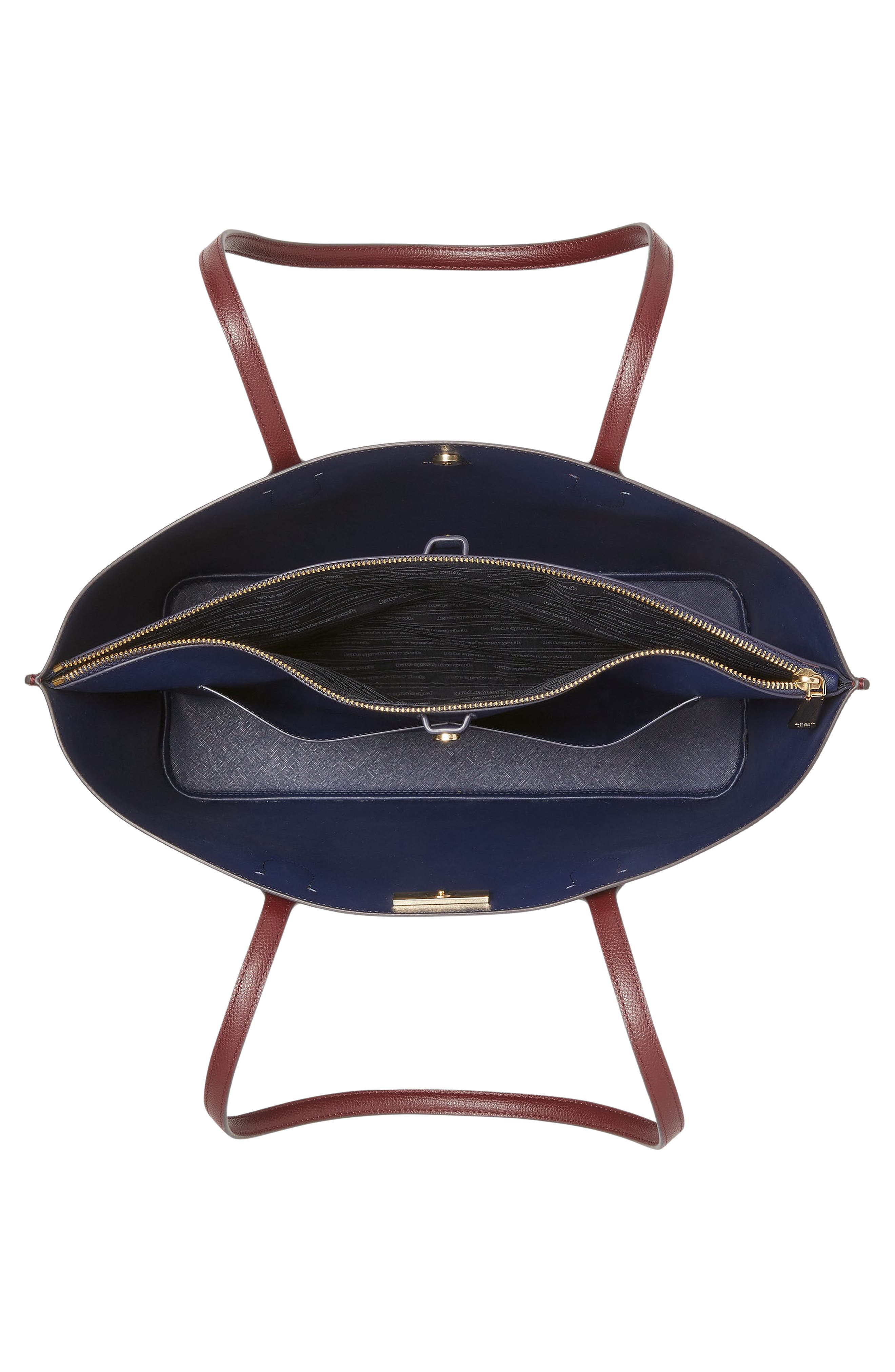 suite leather tote, Alternate, color, CORDOVAN MULTI