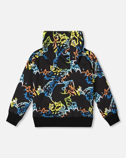 Deux Par Deux Hooded Fleece Sweatshirt In Black