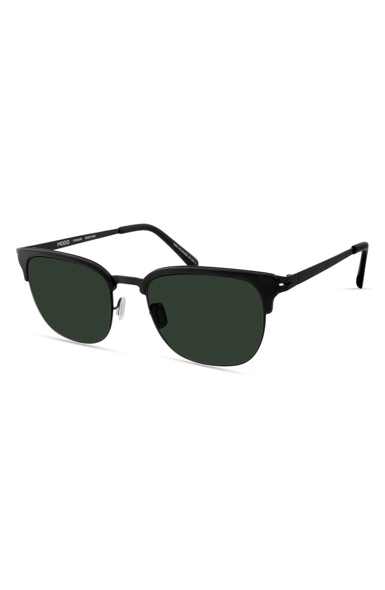 Modo 53mm Polarized Square Sunglasses, Alternate, color, Black