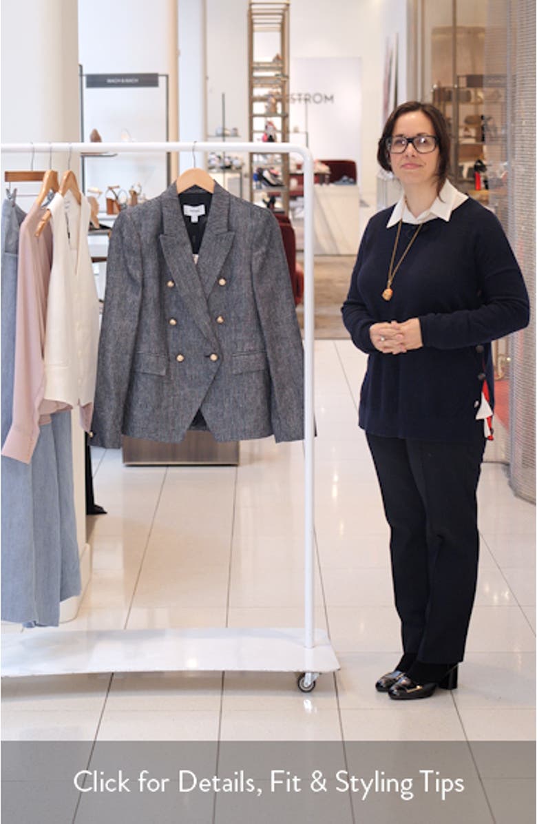 Baker Double Breasted Linen Blend Blazer, sales video thumbnail