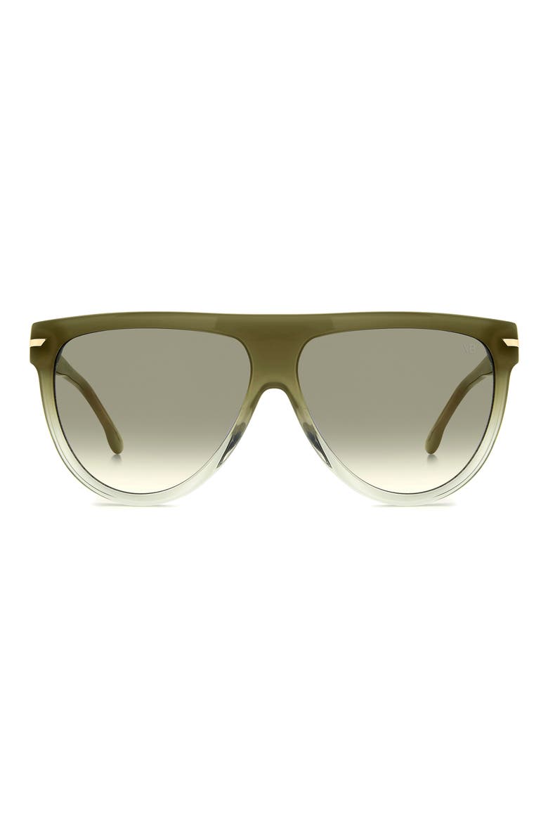 60mm Flat Top Square Sunglasses, Main, color, OLIVE/ GREEN SHADED
