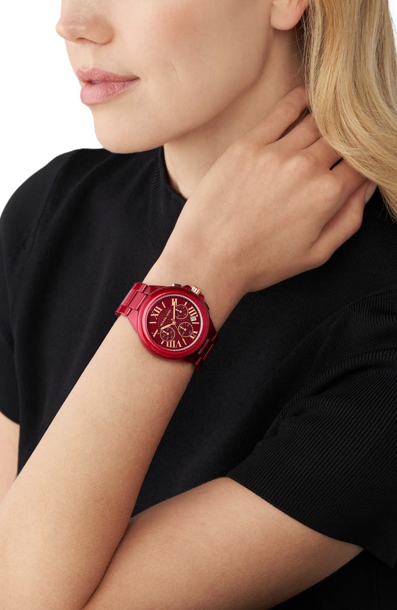 Michael Kors Camille Crystal Chronograph Bracelet Watch, 43mm, Alternate, color, 