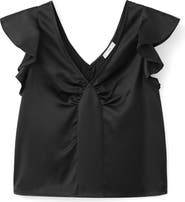 MANGO TEEN Ruffle Satin Top
