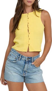 Billabong Kelsey Button-Up Sleeveless Top