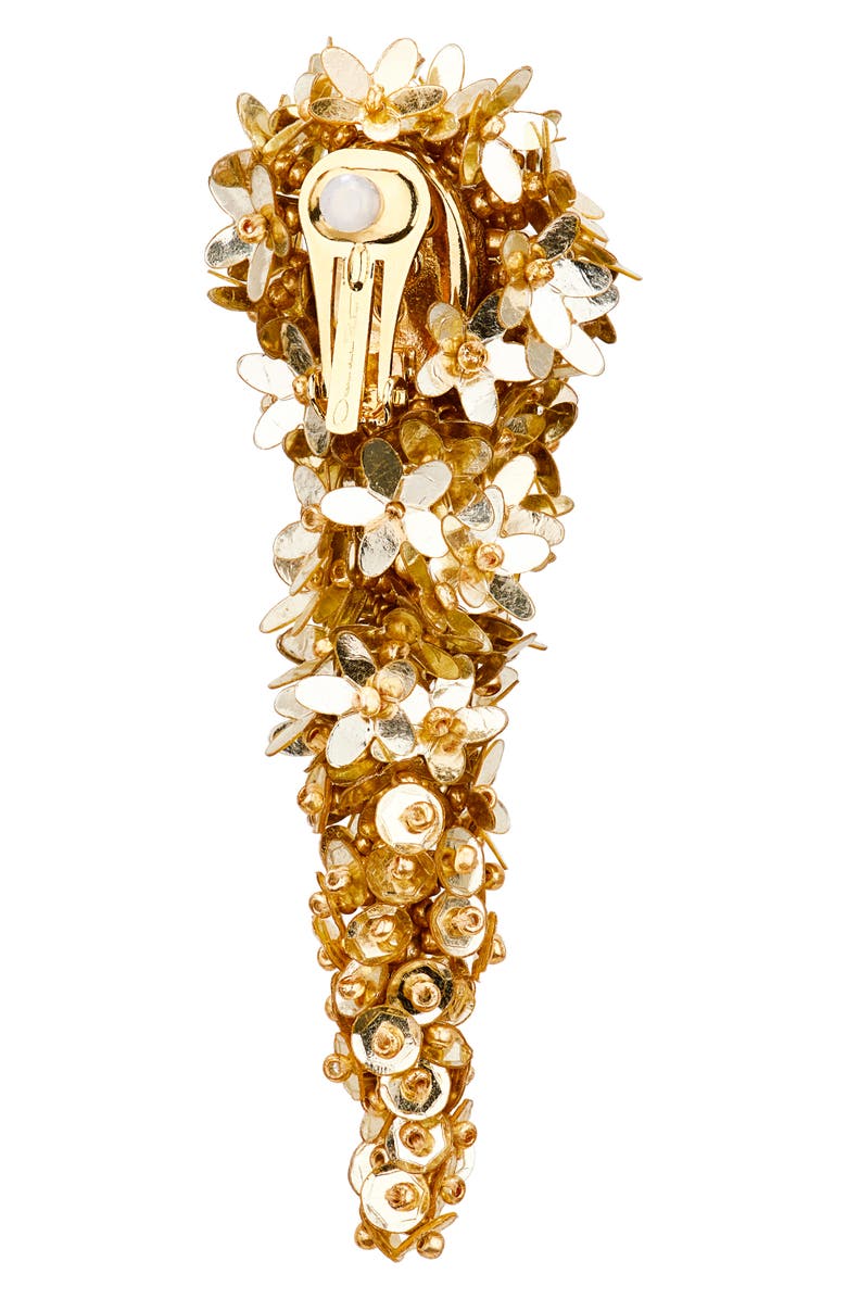 Oscar de la Renta Floral Bouquet Clip-On Earrings, Alternate, color, Yellow Gold
