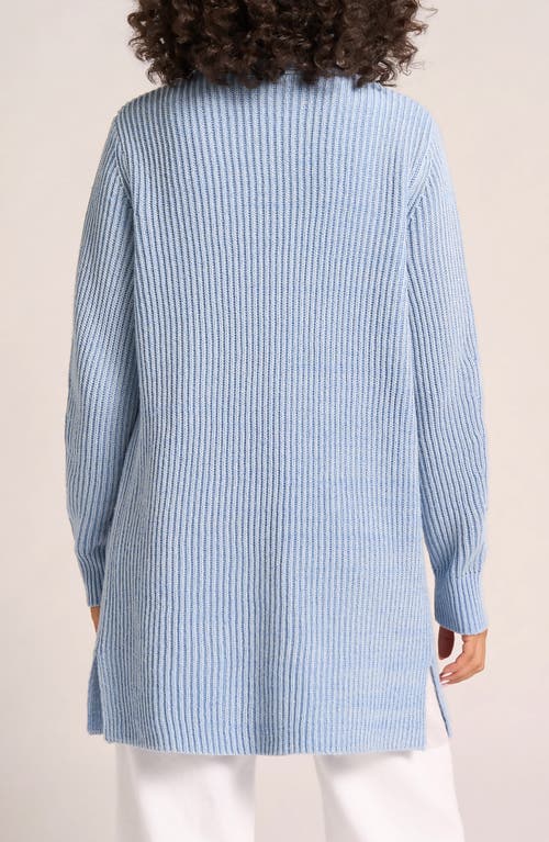 Matty M . Faye Longline Open Front Cardigan In Blue