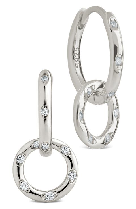Double Halo Pavé Drop Earrings