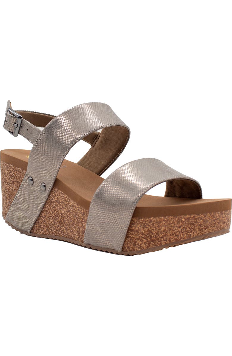 Volatile Summer Love Platform Wedge Sandal, Main, color, Pewter