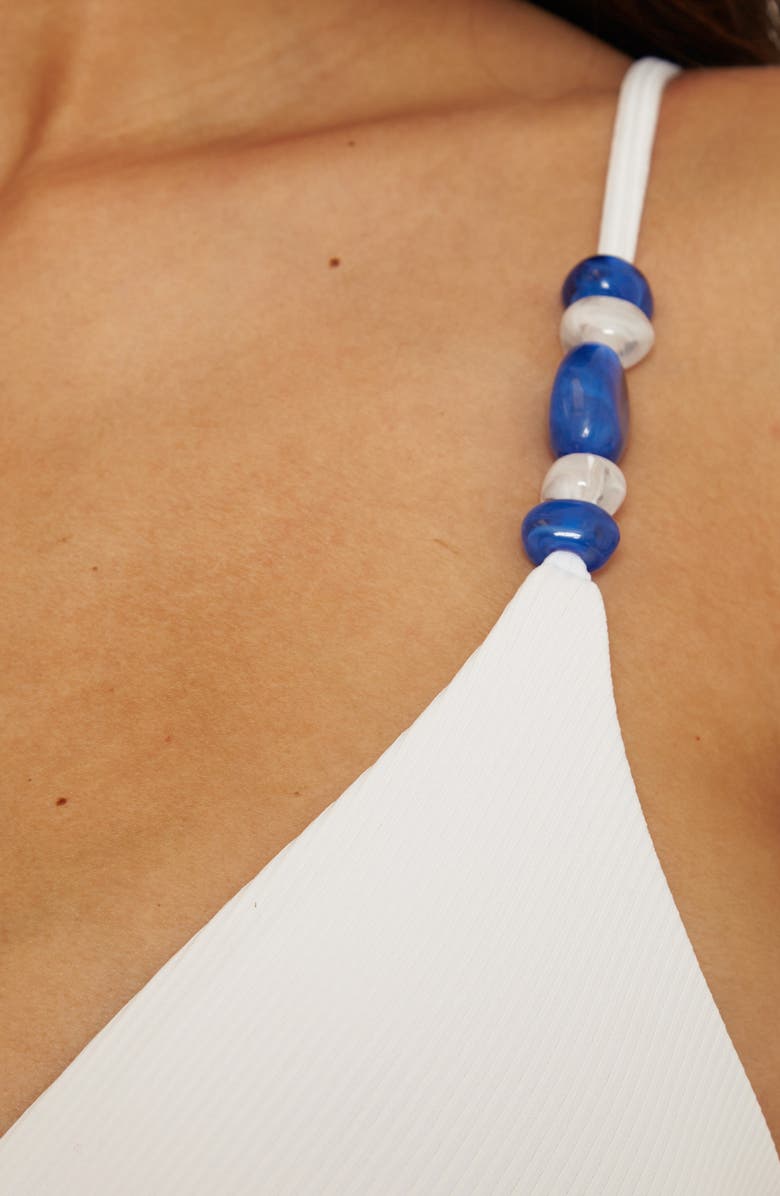 Becca Modern Edge Halter Bikini Top, Alternate, color, White