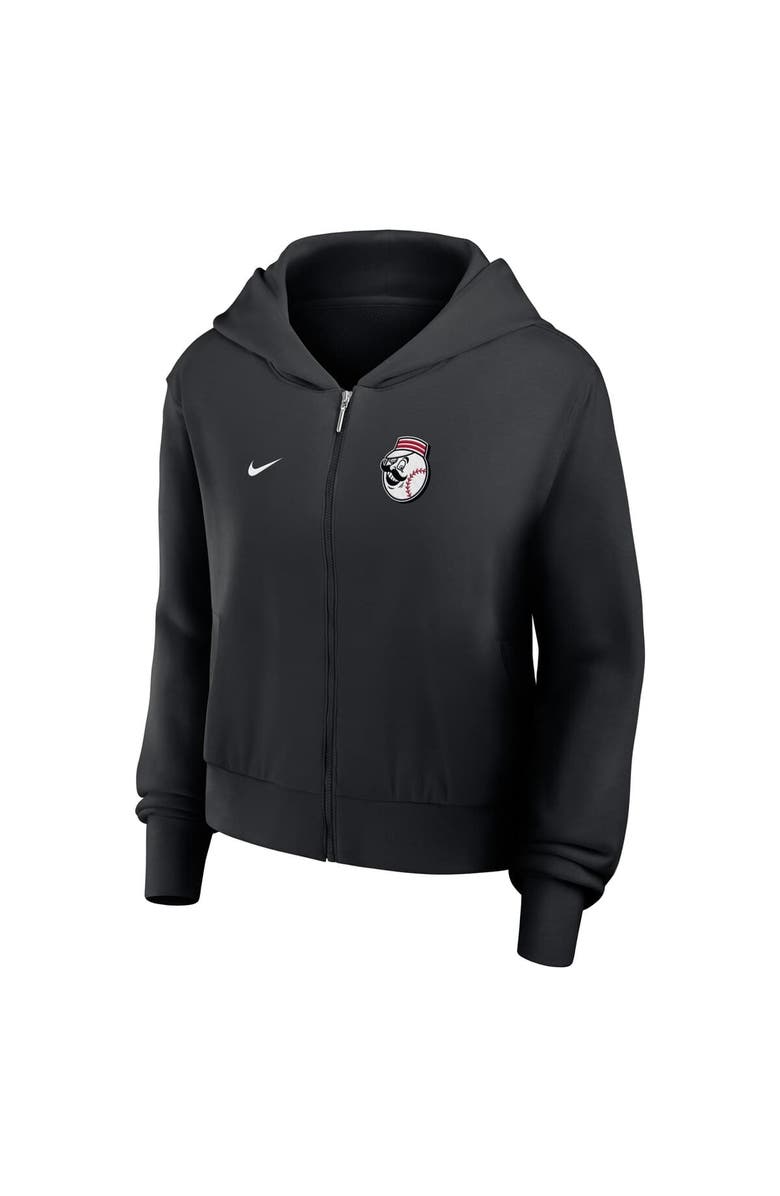 Nike Women's Nike Black Cincinnati Reds Cropped Chill Full-Zip Hoodie, Alternate, color, Black