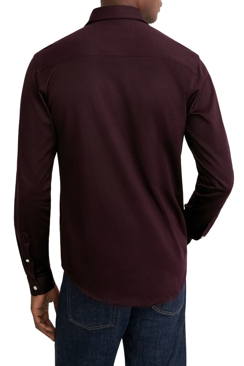 Contemporary Fit Filo di Scozia Cotton Jacquard Shirt, Alternate, color, MEDIUM RED