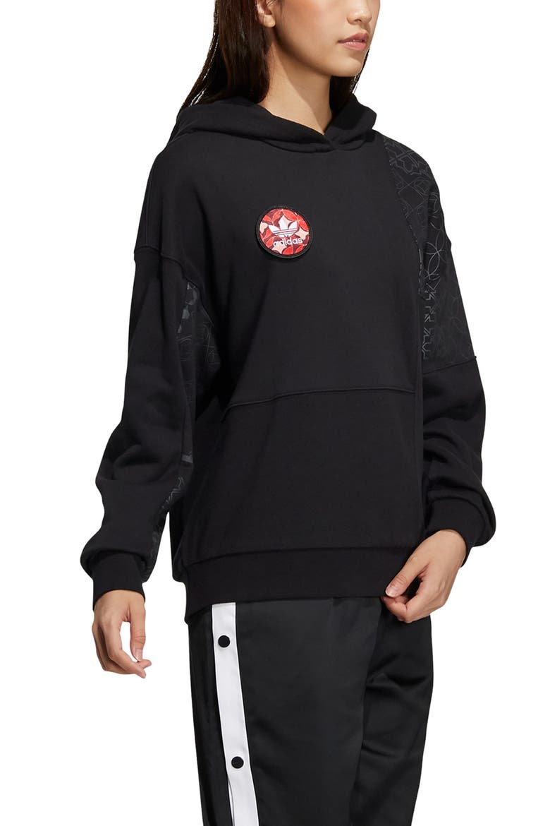 Chinese New Year Logo Hoodie, Alternate, color, BLACK/ BLACK/BLACK