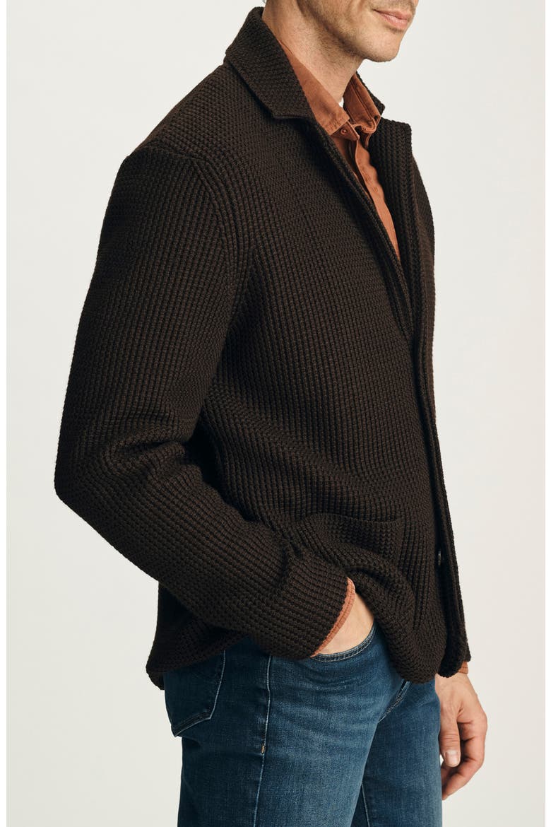 Birch Waffle Knit Sweater Blazer, Alternate, color, BROWN