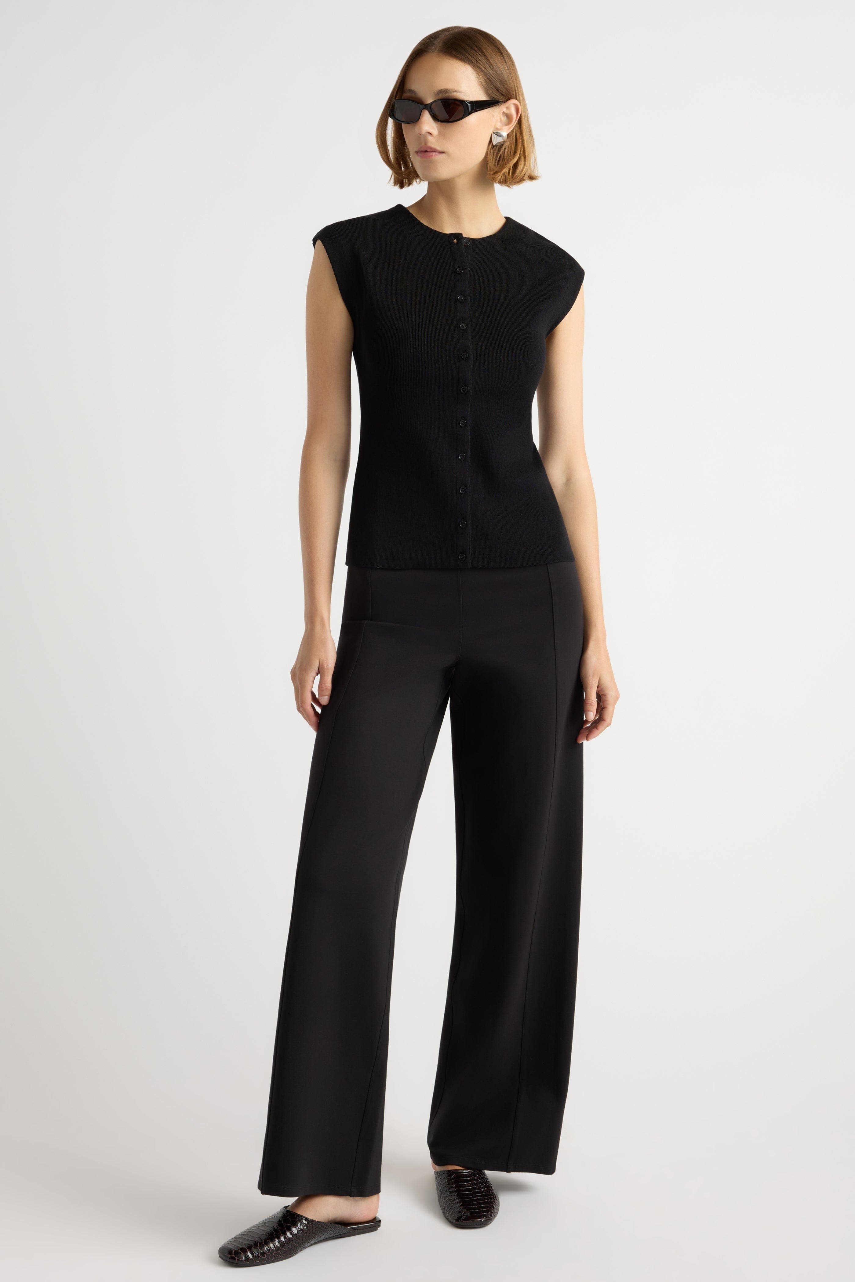 Solara Cotton Button Sweater Top - image 2