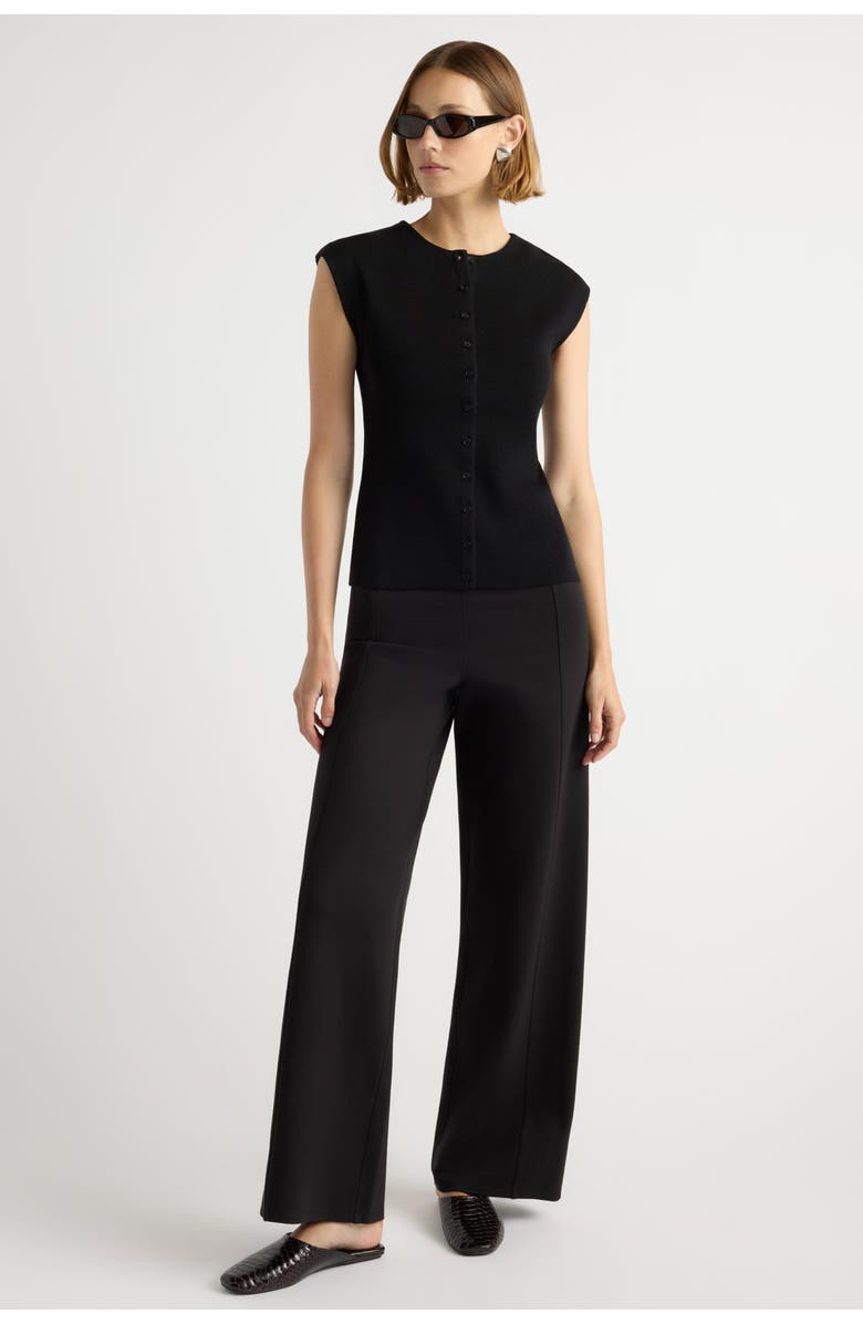 Modern Citizen Solara Cotton Button Sweater Top, Alternate, color, Black