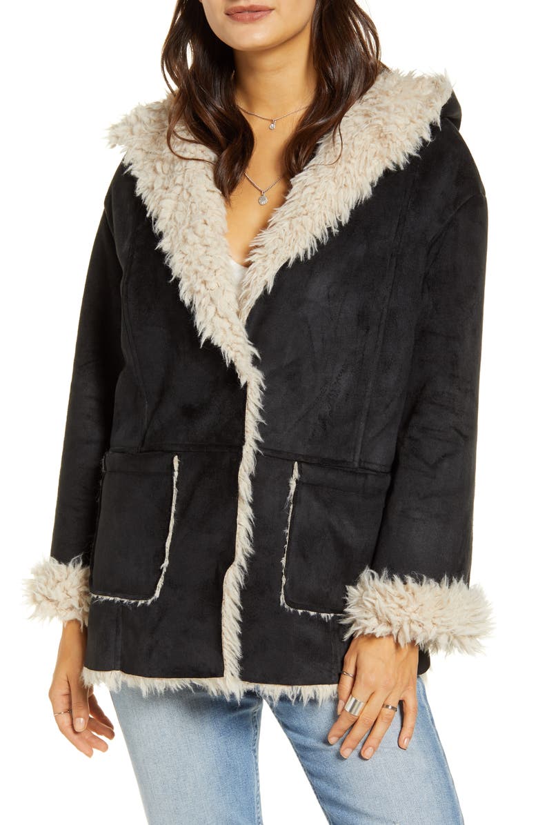 JACK BY BB DAKOTA Faux Shearling Faux Suede Jacket, Alternate, color,