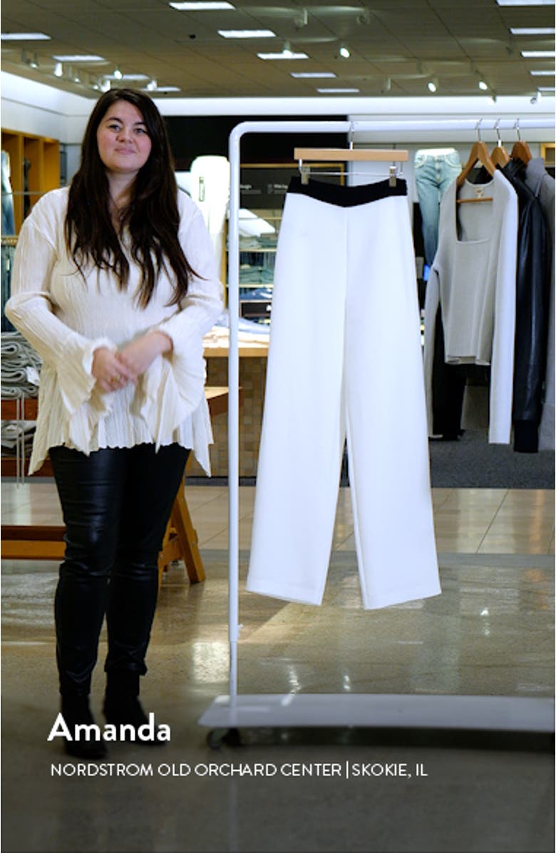 Contrast Band Relaxed High Waist Pants, sales video thumbnail