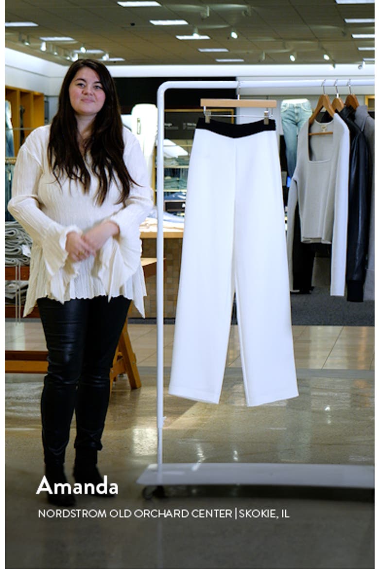 Contrast Band Relaxed High Waist Pants video