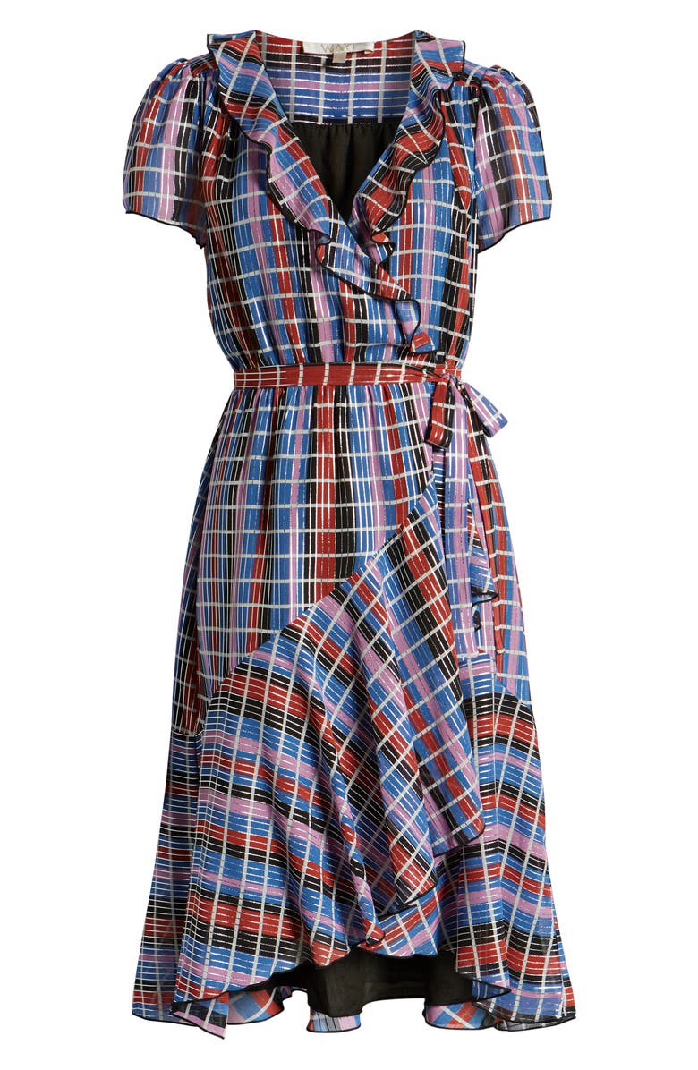 WAYF Sutton Wrap Dress, Alternate, color, Stripe Foil