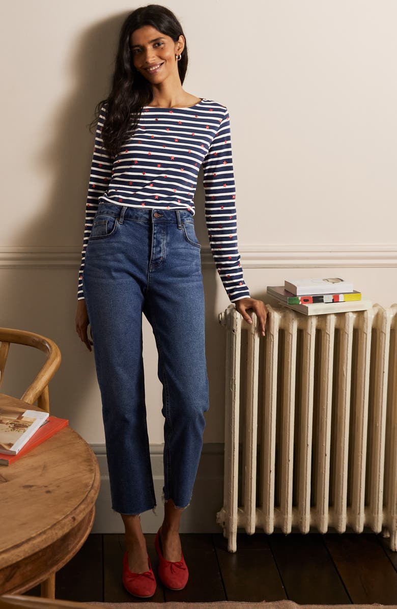 Boden Long Sleeve Breton Top, Alternate, color,