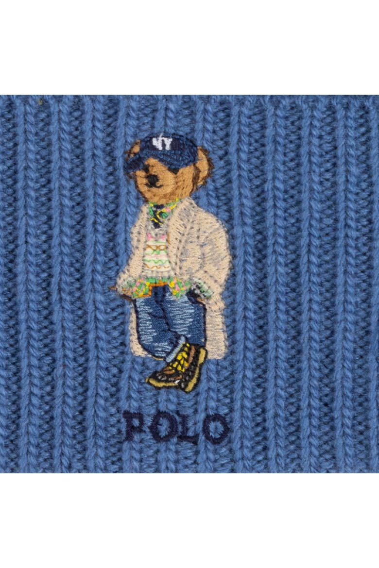 Litchfield Bear Beanie, Alternate, color, Bastille Blue