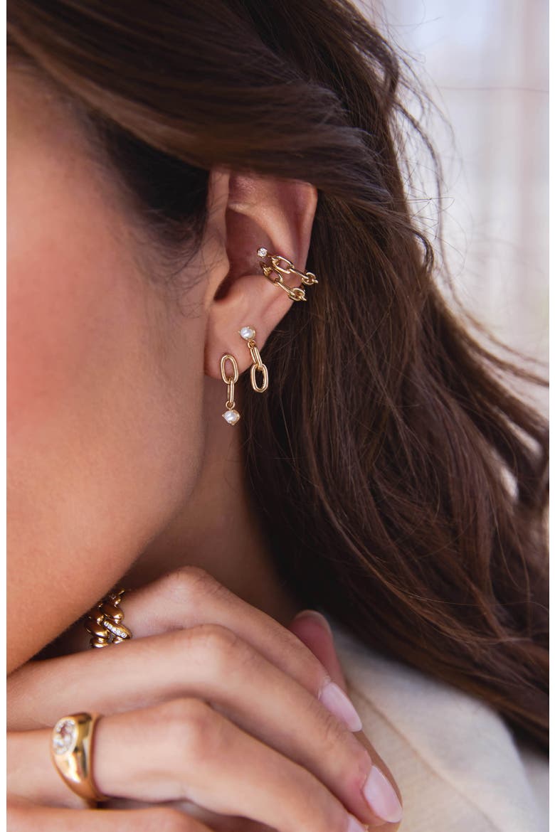 Cultured Pearl Drop Earrings, Alternate, color, 14K YELLOW GOLD