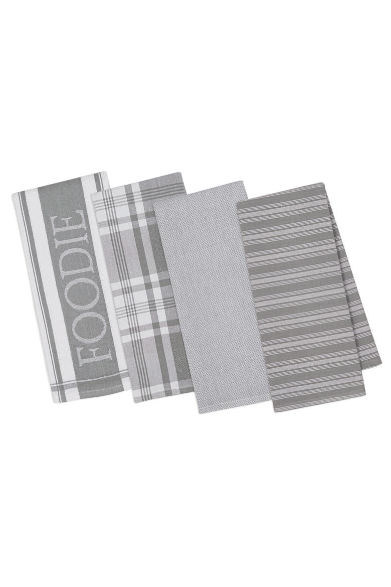 Granite Assorted Gourmet Kitchen Dishtowel Set/4, Main, color, Granite