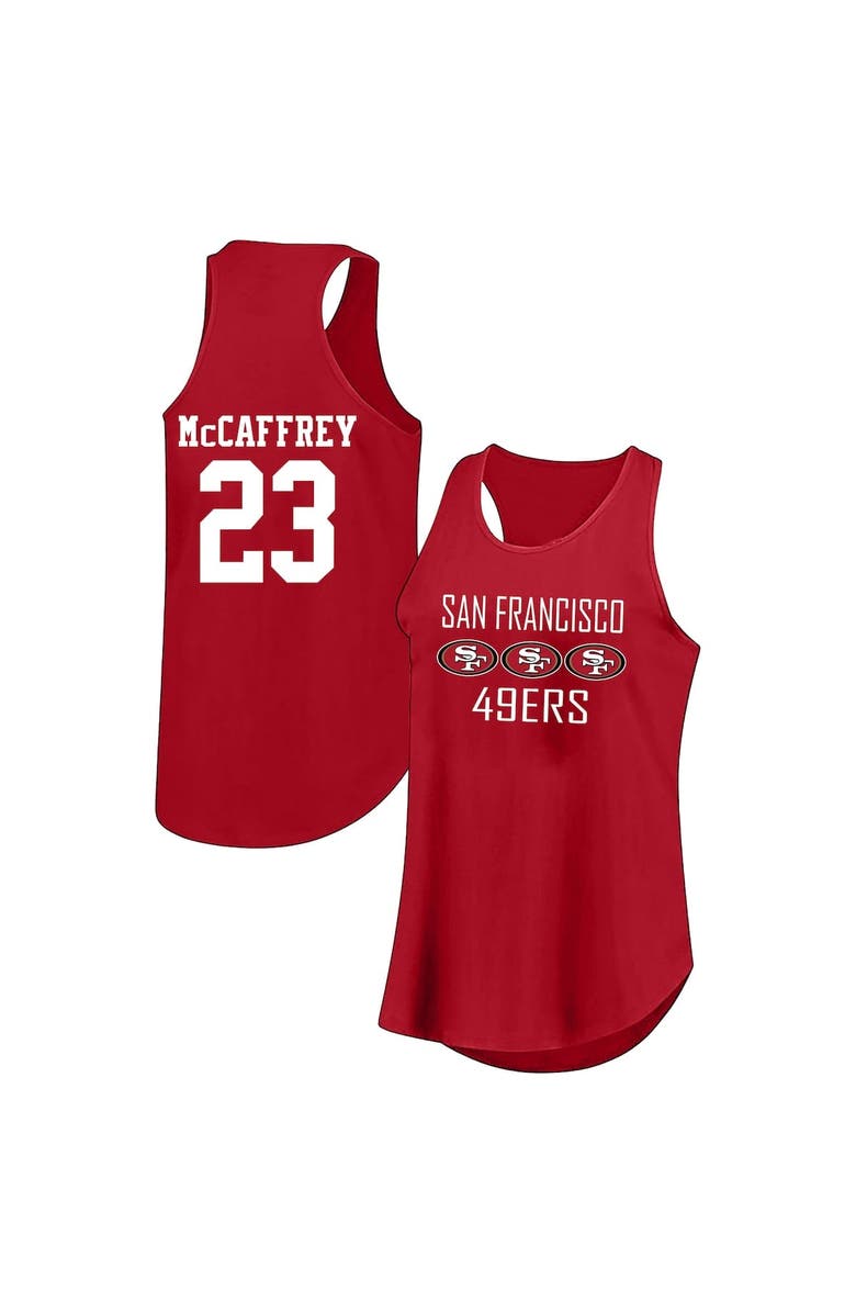 FANATICS Women's Fanatics Christian McCaffrey Scarlet San Francisco 49ers Plus Size Name & Number Tank Top, Alternate, color, Scarlet