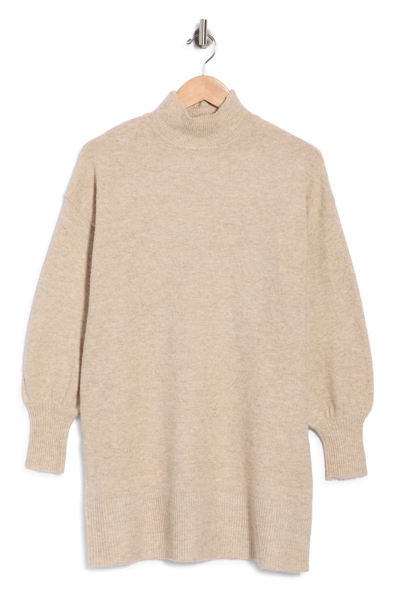 Mock Neck Long Sleeve Sweater Dress, Main, color, OATMEAL