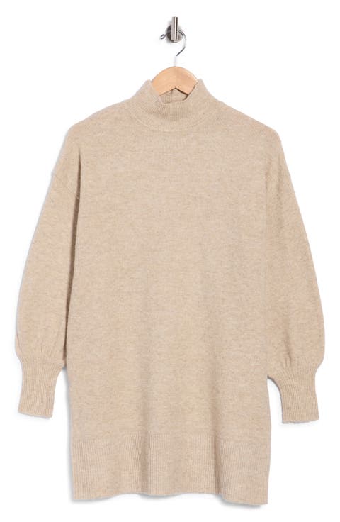 Mock Neck Long Sleeve Sweater Dress