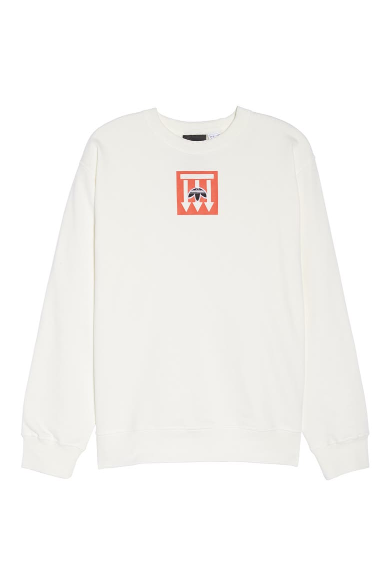 adidas x Alexander Wang Graphite Sweatshirt, Alternate, color, WHITE/ ORANGE/ BLACK