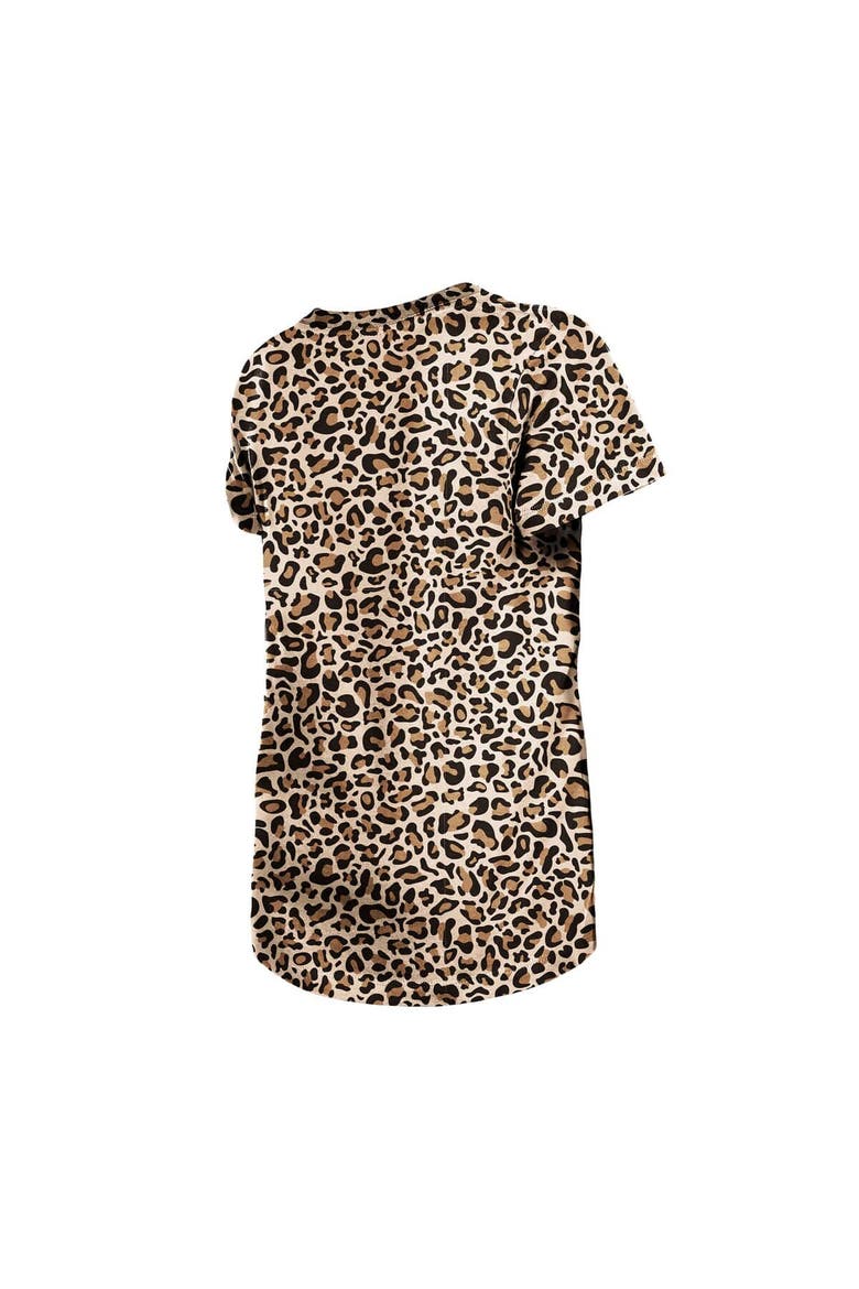 Girls Youth New Era  Brown New York Yankees Leopard T-Shirt, Alternate, color, Brown
