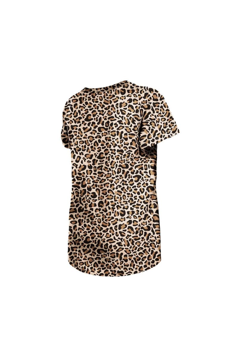 New Era Girls Youth New Era  Brown New York Yankees Leopard T-Shirt, Alternate, color, Brown