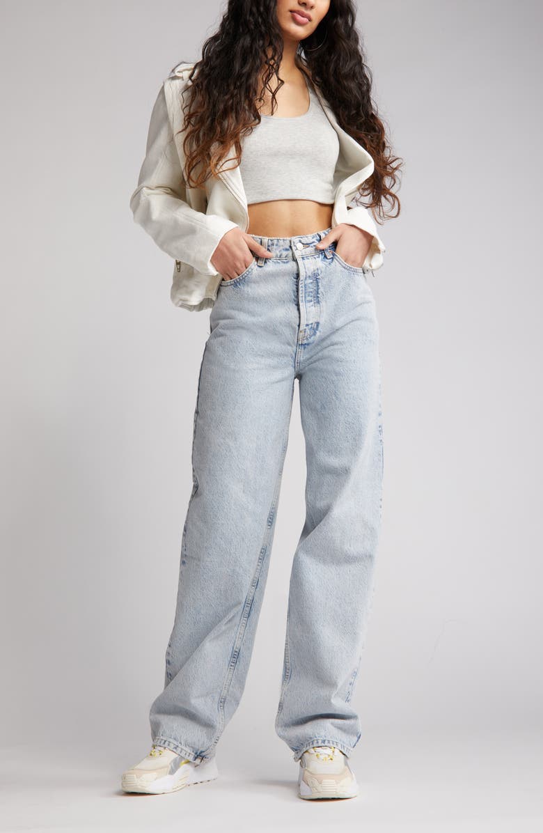 BLANKNYC Cotton Crepe Moto Jacket, Main, color,