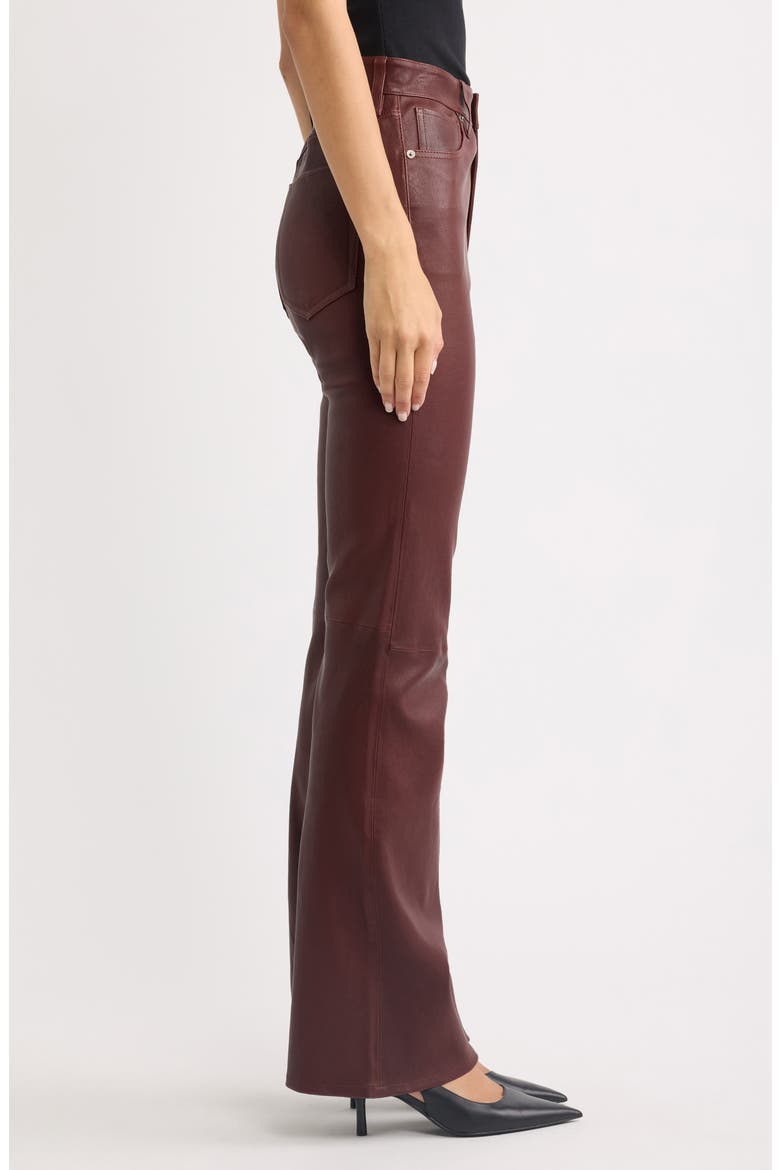 The Leather Reboot High Waist Bootcut Leather Pants, Alternate, color, CURRANT