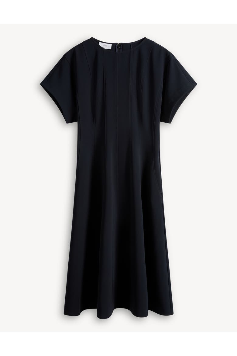 Melina Tailored Seam Midi Dress, Alternate, color, Navy