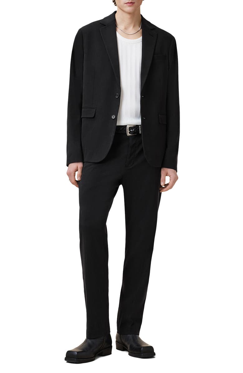 AllSaints Bay Solid Stretch Cotton Blend Sport Coat, Alternate, color, Black