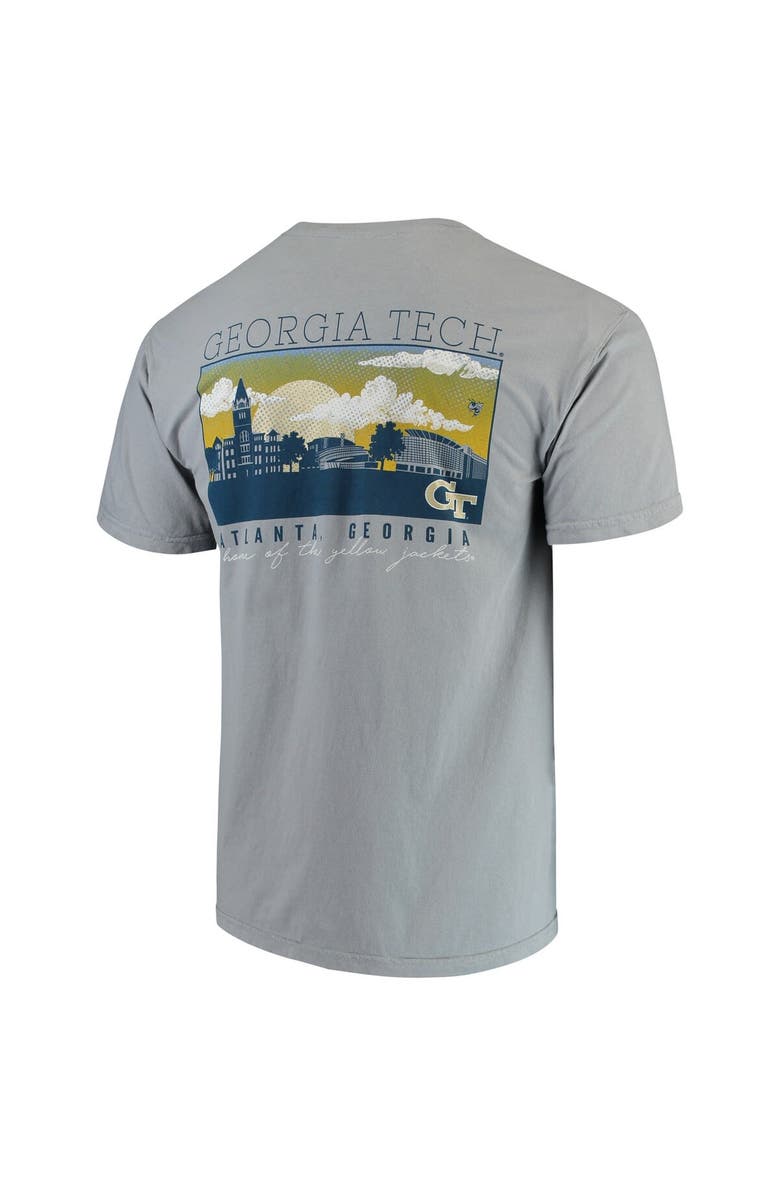 IMAGE ONE Men's Gray Georgia Tech Yellow Jackets Team Comfort Colors Campus Scenery T-Shirt, Alternate, color,