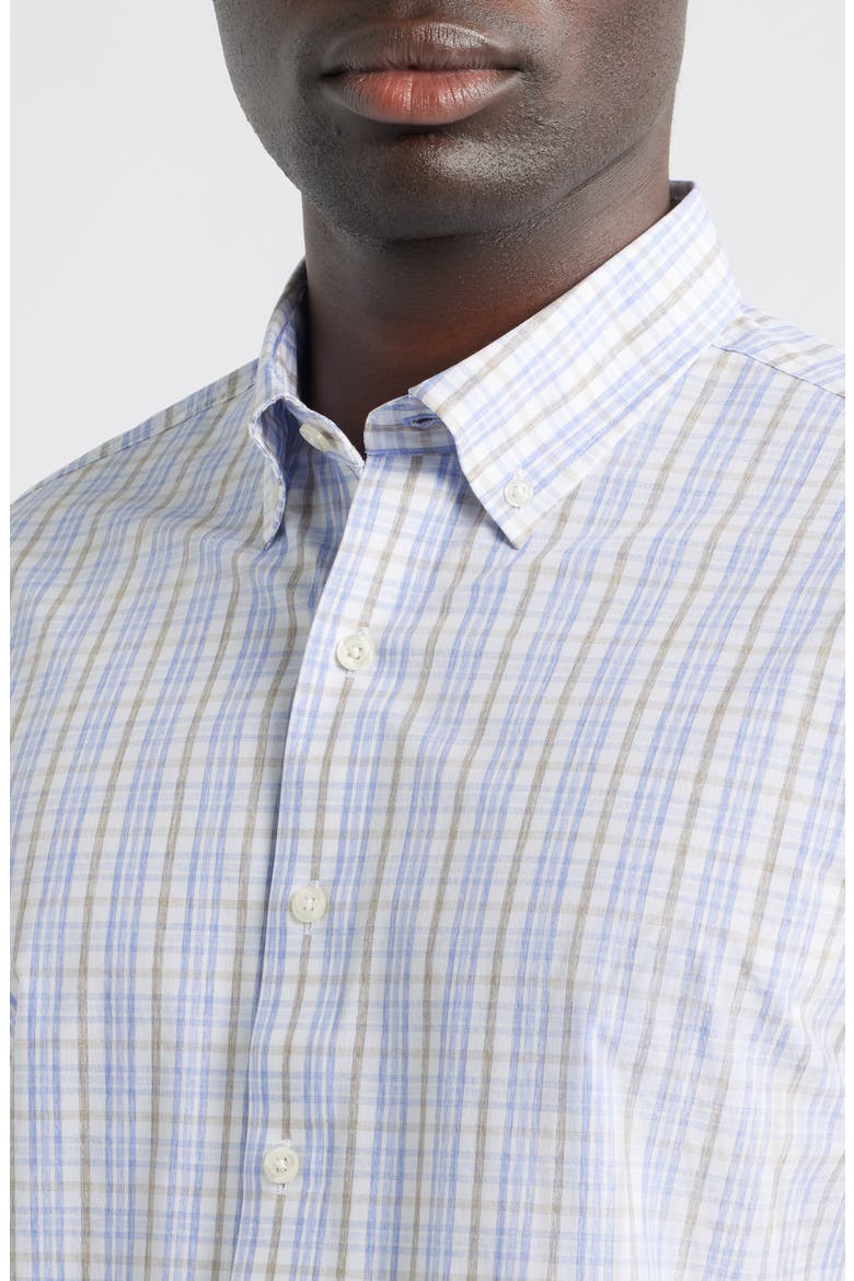 Tinsley Plaid Everyday Performance Button-Down Shirt, Alternate, color, LAGUNA BLUE