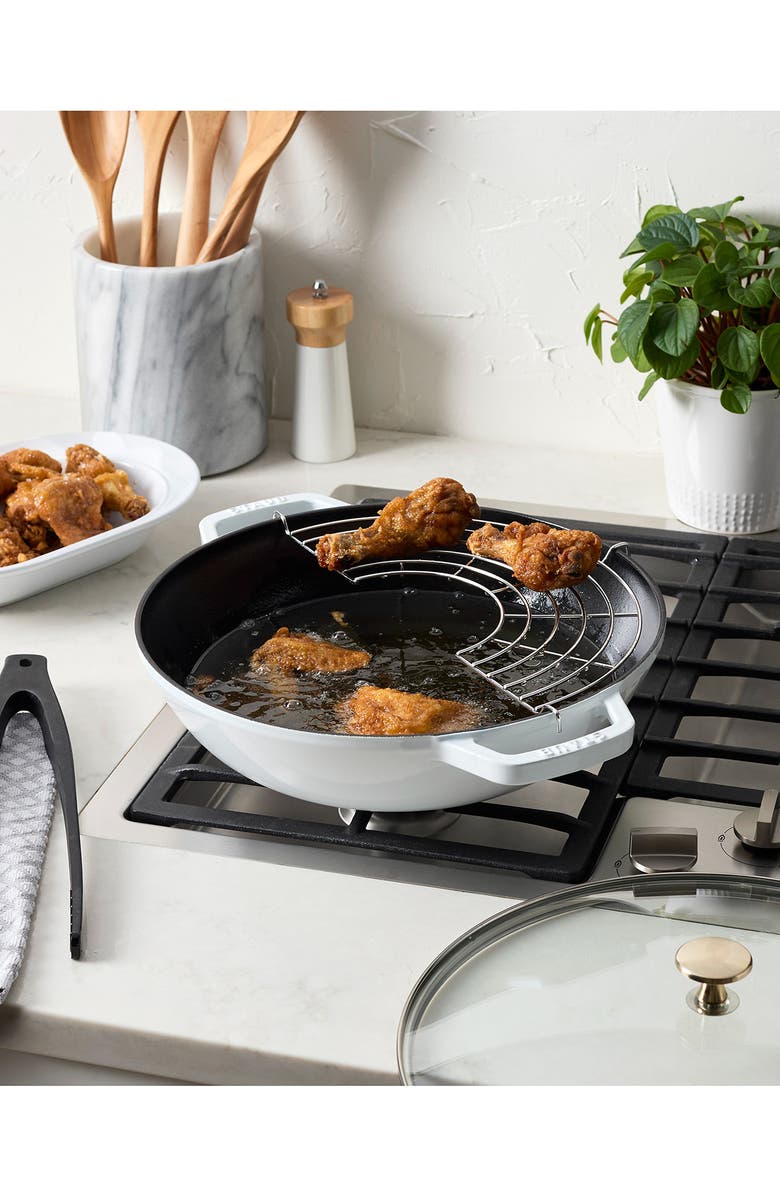 Staub 4.5-Quart Enameled Cast Iron Perfect Pan, Alternate, color, White