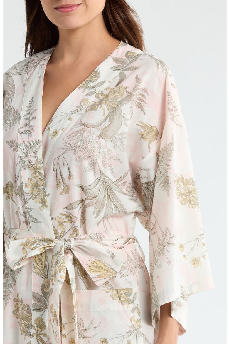 Peached Cotton Lawn Robe, Alternate, color, IVORY- OLIVE FERN TOILE