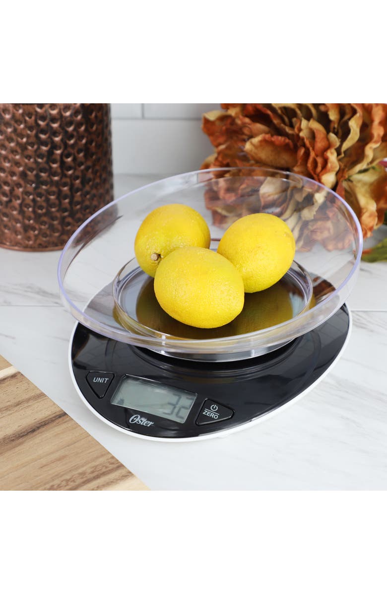 OSTER Lydell 2 Piece Digital Kitchen Scale with Bowl, Alternate, color, Black