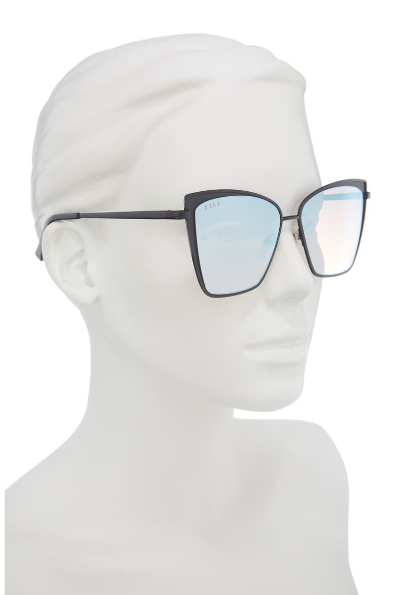 Becky II 56mm Cat Eye Sunglasses, Alternate, color, BLACK/ GREY