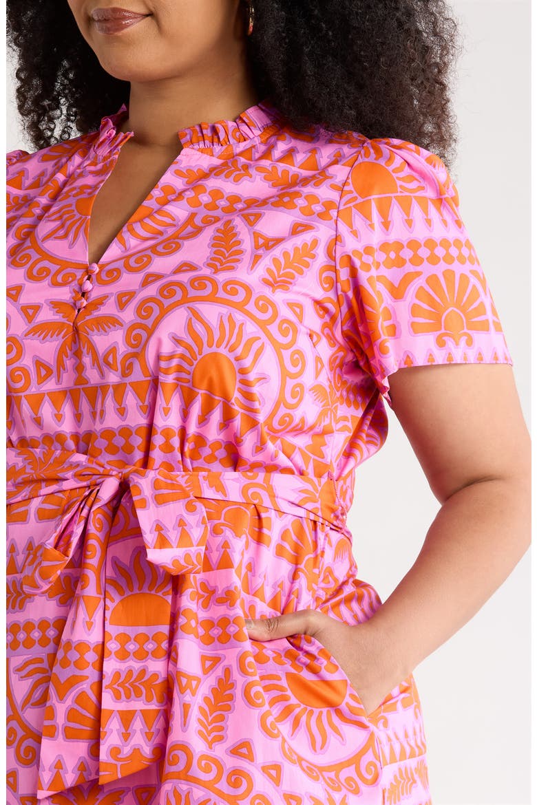 Tarie Tropical Ema Shift Minidress, Alternate, color, PINK-ORANGE