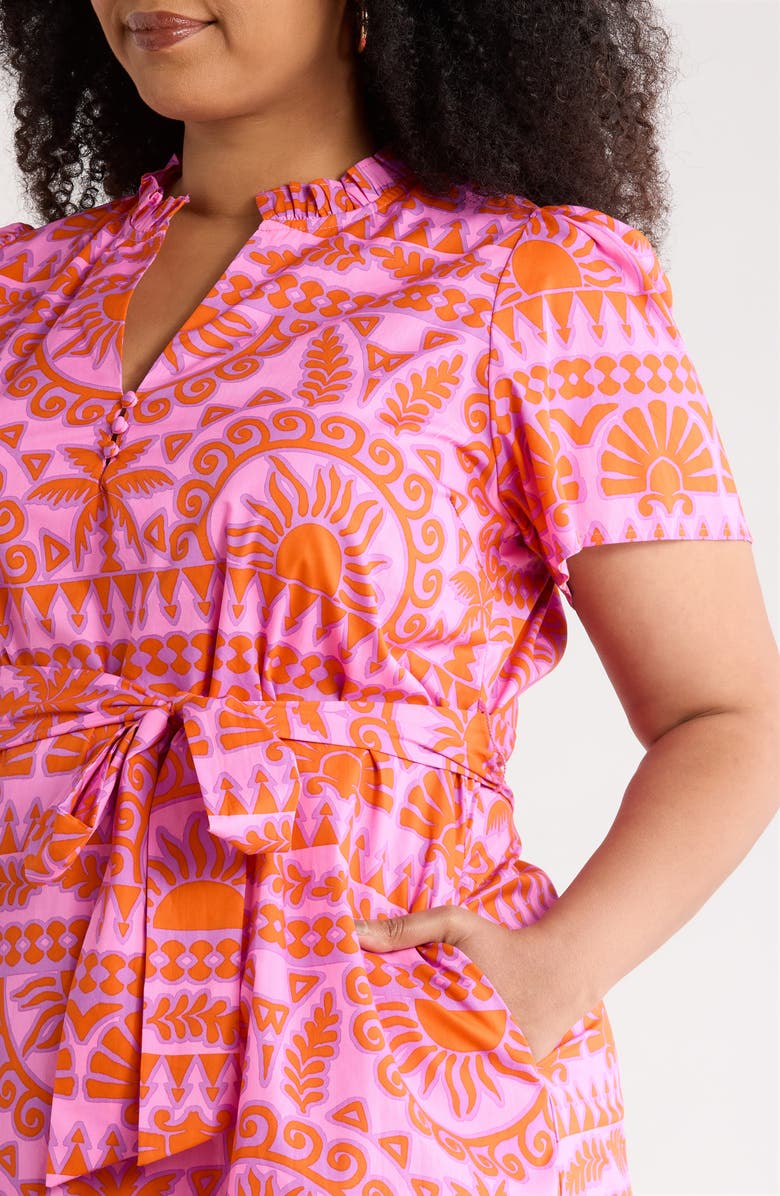 SUGARLIPS Tarie Tropical Ema Shift Minidress, Alternate, color, Pink-Orange