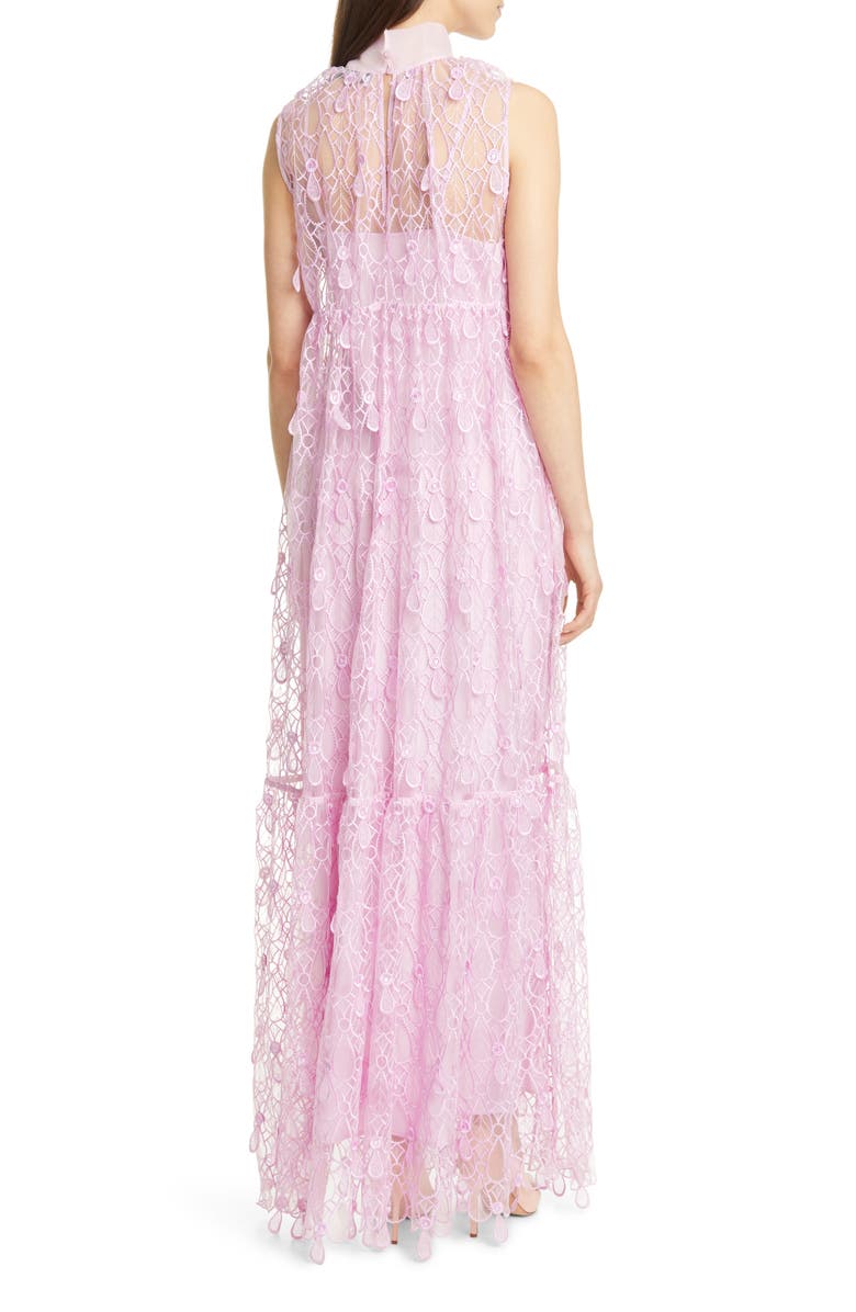 Self-Portrait Teardrop Lace Sleeveless Maxi Dress, Alternate, color,
