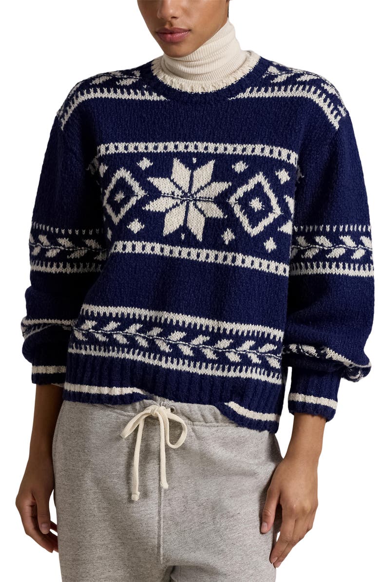 Polo Ralph Lauren Snowflake Crewneck Sweater, Main, color, 