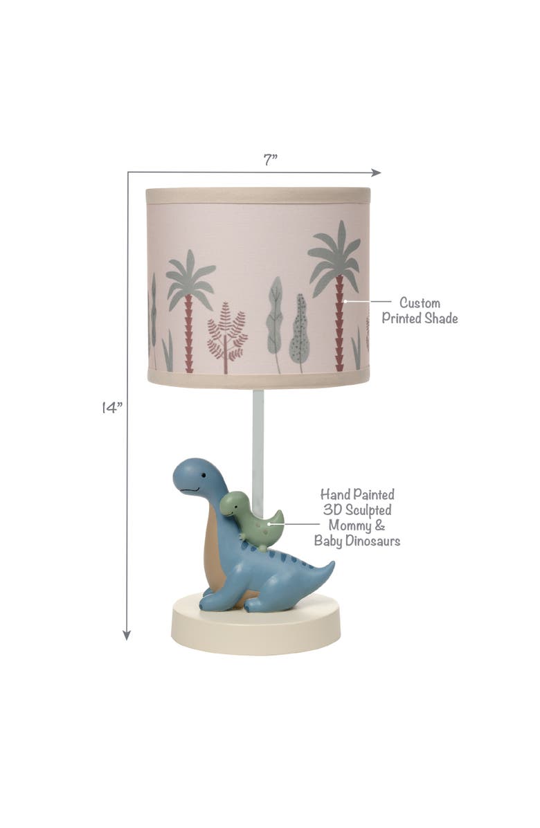 Lambs & Ivy Dino-Might Custom Designed 3D Dinosaur Nursery Lamp with Shade, Alternate, color, Blue